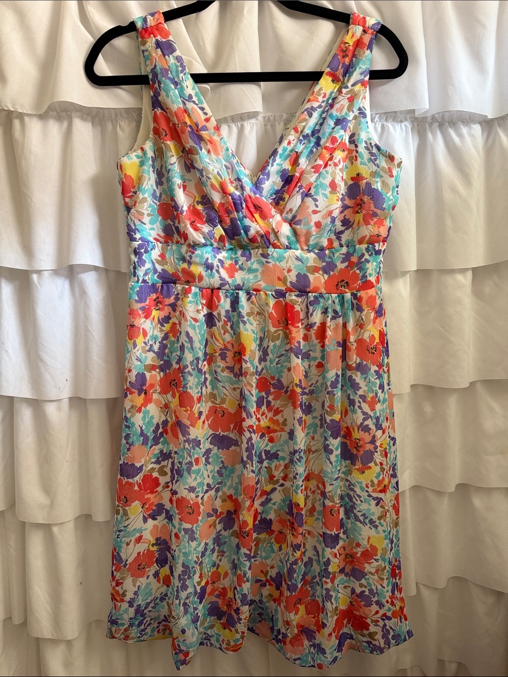 Scarlett Multicolor Floral V-Neck Midi Dress